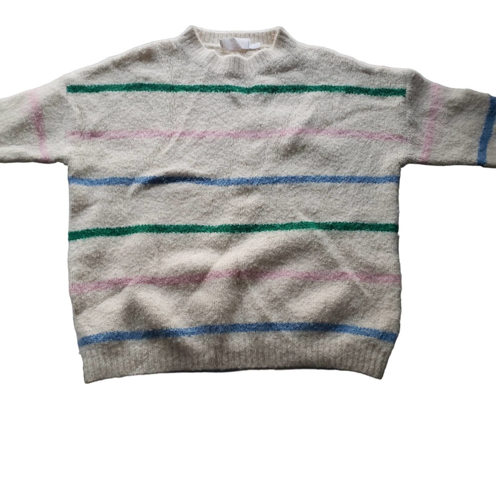 Katie Sturino x Stitch Fix Womens Oversized Striped Sweater Pullover Size XS